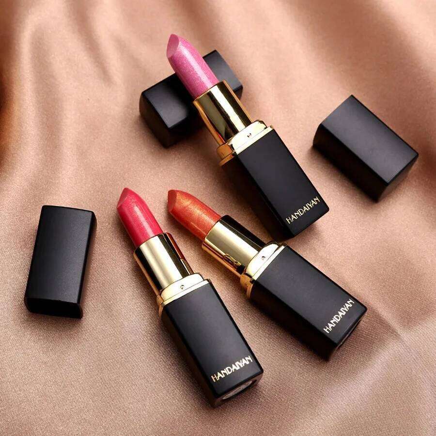 HANDAIYAN Shine Glitter Warm Change Lipstick Makeup Diamond Balm Cream Lightweight Lipbalm Cosmetics Nude Lip Stick Pen W260311