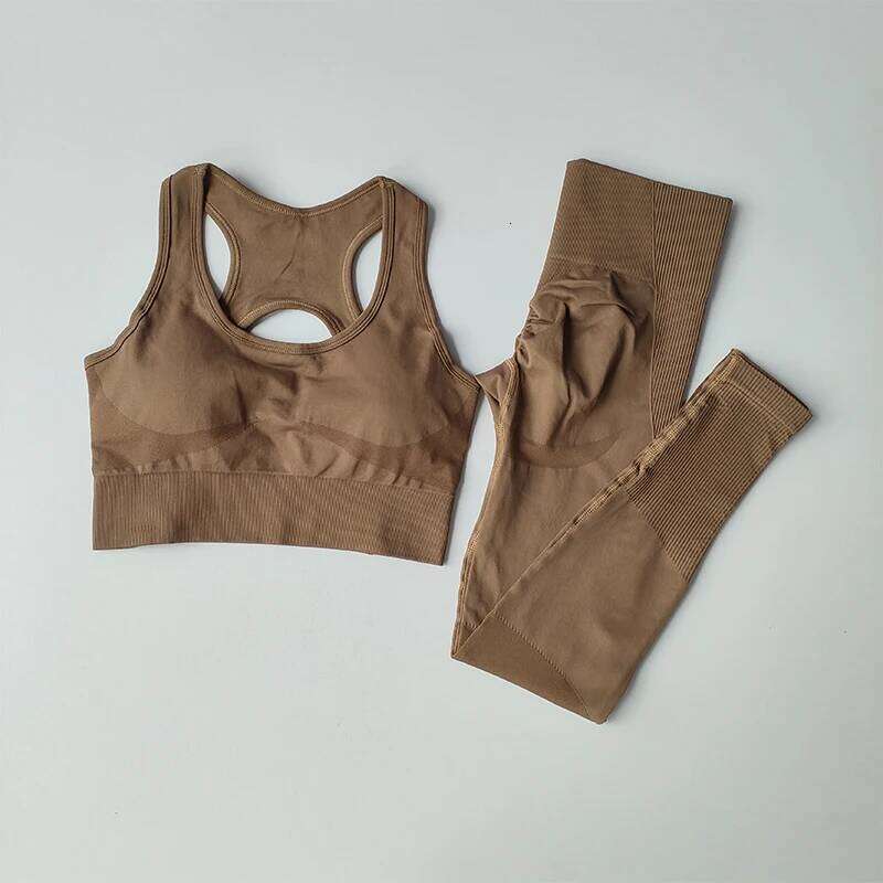 2PCS Sports Women's Set Professional Fitness Tank Top Shockproof Running Leggings Yoga Suit Beautiful Bra Clothing 26H0311