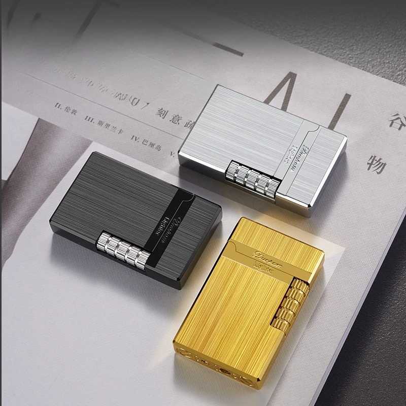 New Metal Steel Voice Oblique Fire Inflatable Lighter Sideslip Grinding Wheel Ignition Butane Gas Pipe Lighter Smoking N260311