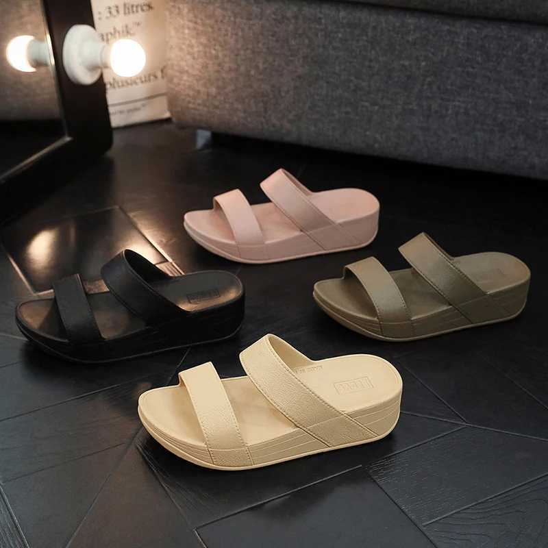 Casual Thi Heel Womens Sandals Summer Waterproof Rain oes Indoor Outdoor Beach Wear Soft Bot Single Strap Slippers K260311
