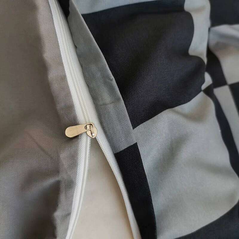 Pure Cotton Cover Set,Bedding Set With Plaid Stripe,1 Duvet Cover,1 Flat/Fitted Sheets,1/2 Pillowcases,Soft Simple Style H260311