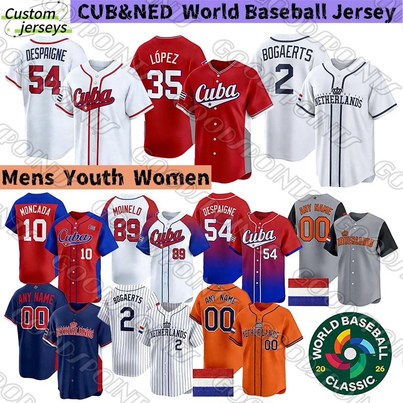 Team Cuba World Baseball Classic Jersey 2026 Raidel Martinez Rodriguez Albies wbc jersey Ceddanne Rafaela Xander Bogaerts Gregorius Netherlands Baseball Jerseys