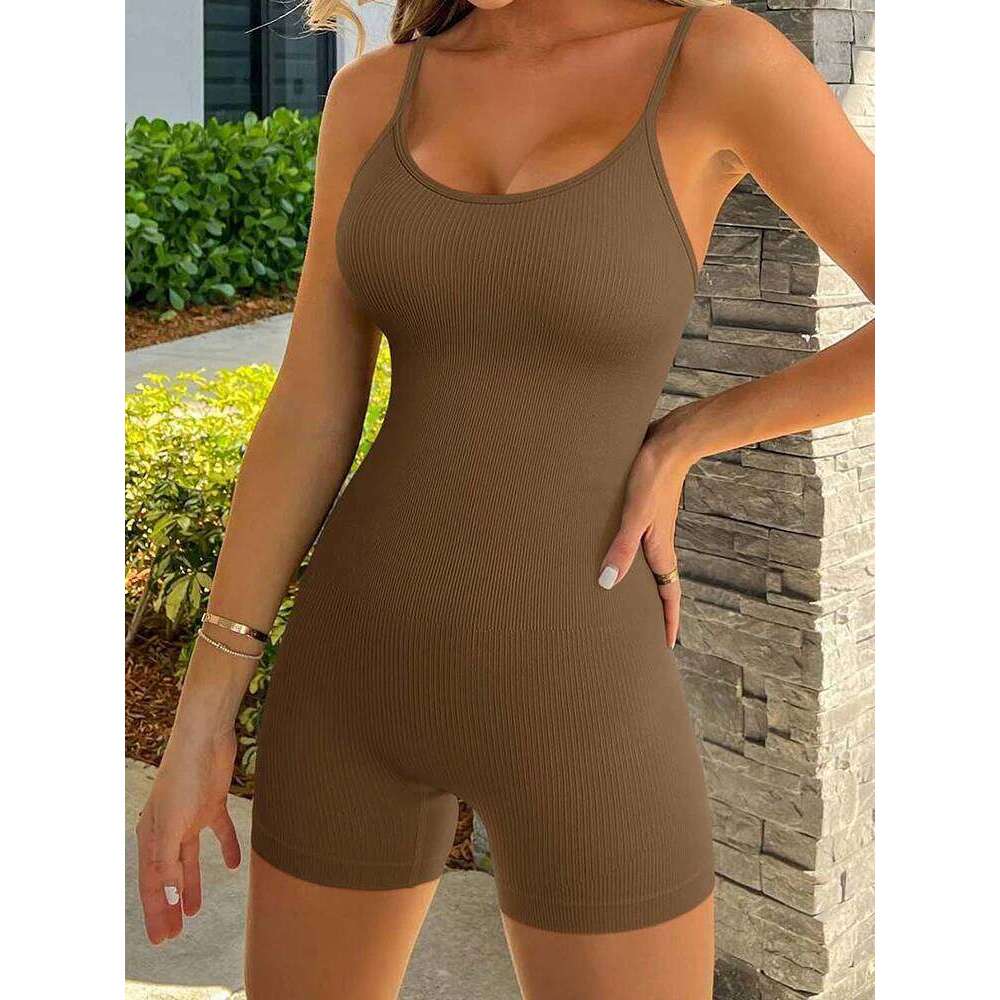 Yoga Jumpsuit Seamless High Waisted Women's Wear Fitness Running Pants Sports Set 26H0311