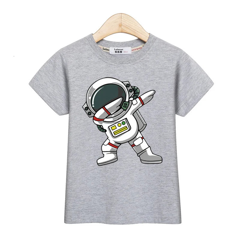 Children Summer Tops Astronaut Cartoon T-shirt Baby Boys Short Sleeves Shirt 3-14T US Size Clothing 260310 - view 3