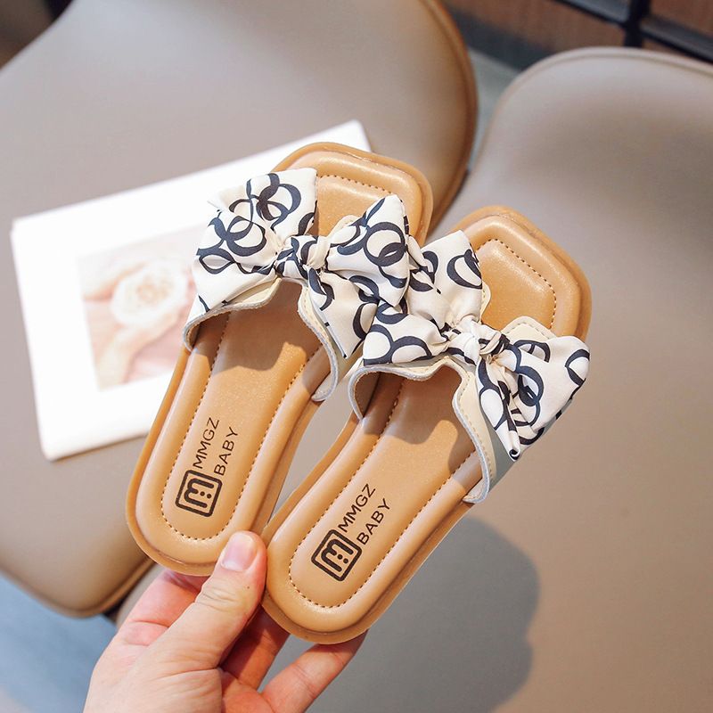 Girls Slippers Toddlers with Bow-knot Non-slip Children Fashion Princess Slides Kidszworld Slippers Open-toe Kids Summer Beach Shoes Flats Slippers Si