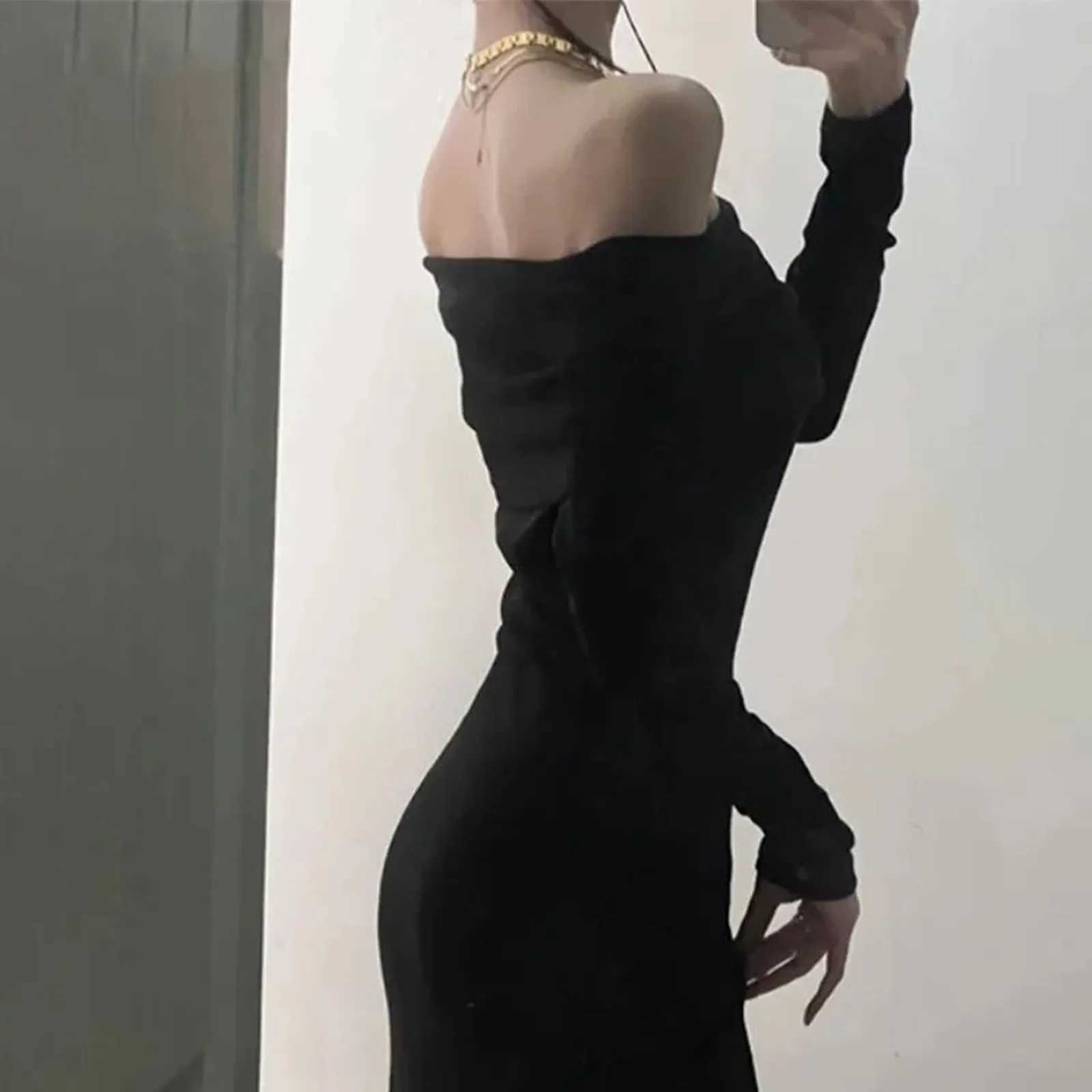 One Shoulder Style Long Sleeved Dress For Women Fashionable Slim Fit And Slimming Effect Paired With French Long Skirt For Women M260311