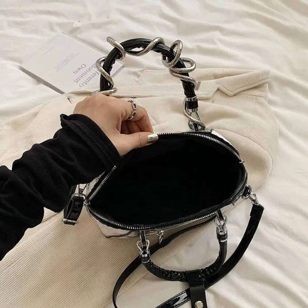 New Stone Pattern Women's With Snake Hardware Large Capacity Crossbody Handbags Shoulder Top-handle Shell Bag XJ260311