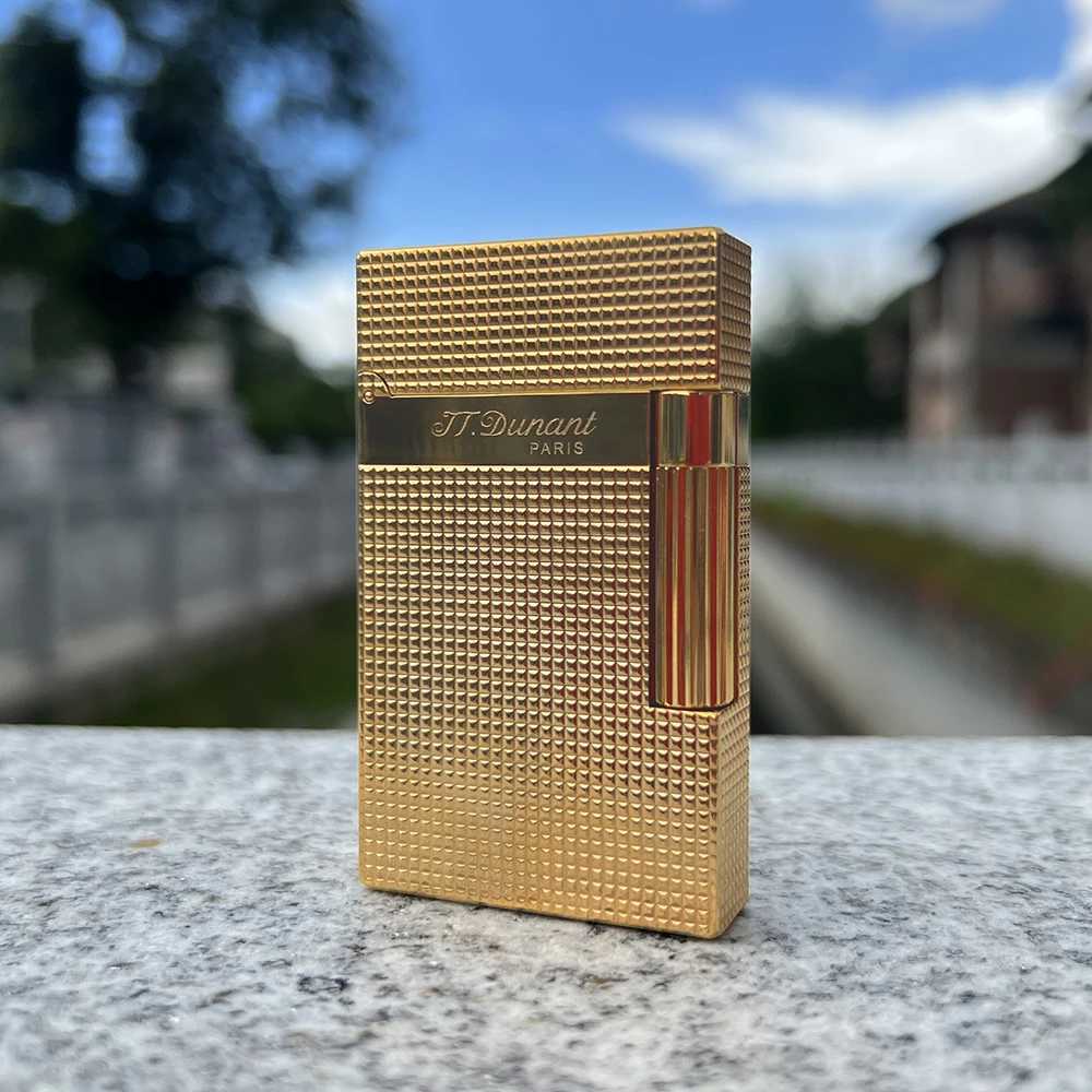 JT Dunant Lighter Ping Sound Butane Gas Lighters Classic Engraved Smoke Gadgets Fashion Cigar Accessory Customized N260311