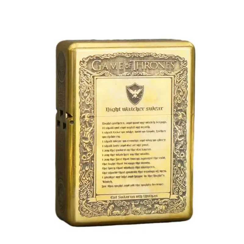 912S Heavy-duty Brass Thickening Kerosine LighterCreative Carving Lighters Mens Gifts Smoking Accessories N260311
