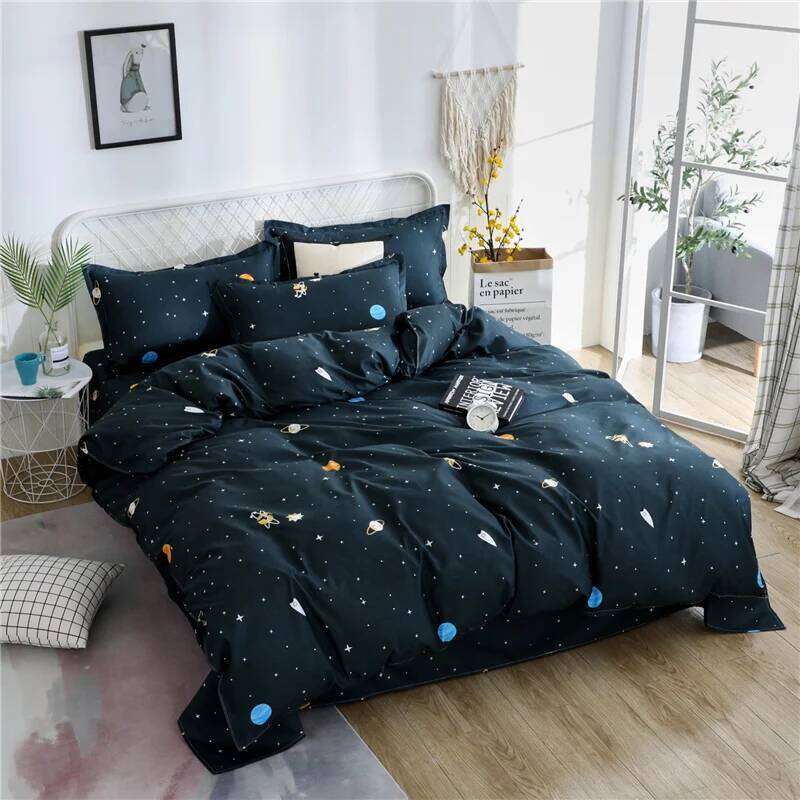 Universe Outer Space Duvet with Zipper Closure, Galaxy Planet Bedding Quilt Cover Set for Teen Kids Boys Girls Adult H260311 - view 3