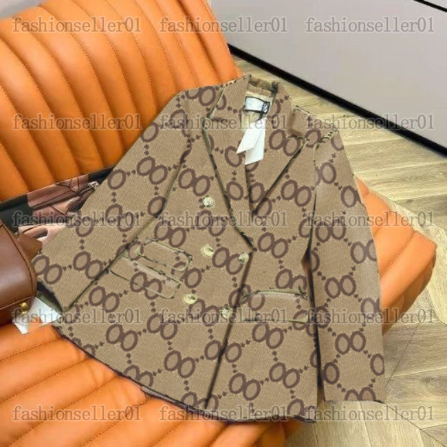 Western clothing designer womens Blazers suits pants autumn luxury khaki outwear jacquard Double letter coat slim fit Suits Blazer sets dress suit