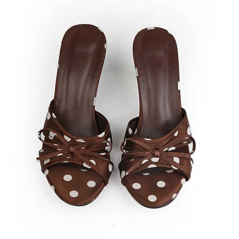Nightclub Summer High Heel Women Fashion Butterfly-knot Open Toe Slide Ladies Elegant Stripper Party Dress Sandalias K260311