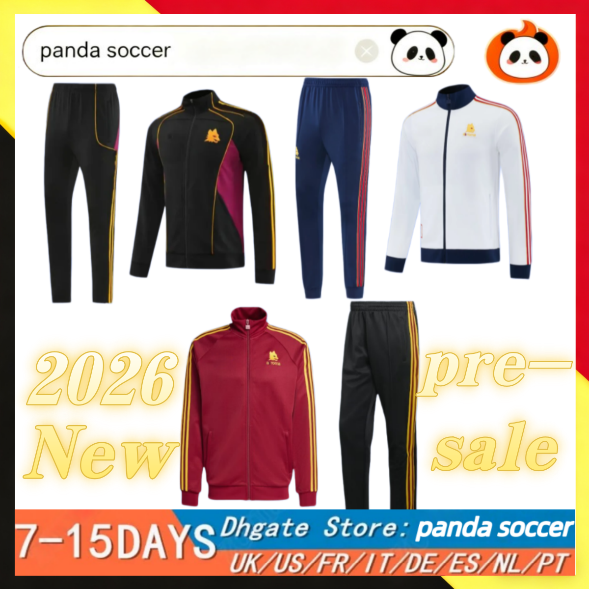 2025 2026 Roma Men's Kids kit Soccer tracksuit LUKAKU Soccer Tracksuits Half Zipper Long Sleeve Football Training Uniform Chandal Survetement