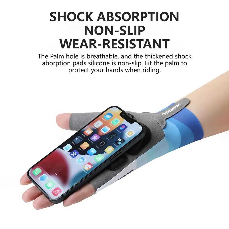 LOOGDEEL Bicycle Gloves Men Women Sports Cycling Equipment Cycling Bike Half Short Finger Gloves Shockproof Breathable MTB Road M260311