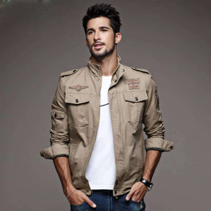 New Casual Army Military Jacket Men Plus Size M-6XL Jaqueta masculina Air force one Spring & Autumn Cargo Mens Jackets Coat 26H0311
