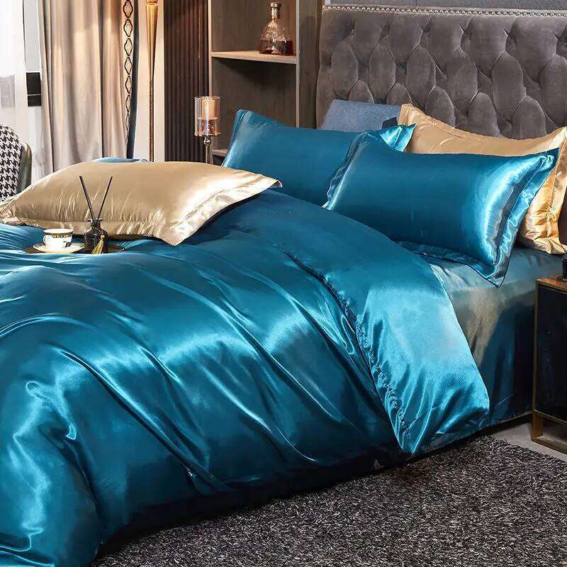 3/4pcs Rayon Satin Duvet Single Double King Size Bedding Kit 2pcs/3pcs/4pcs Cover Bed Linen Set H260311