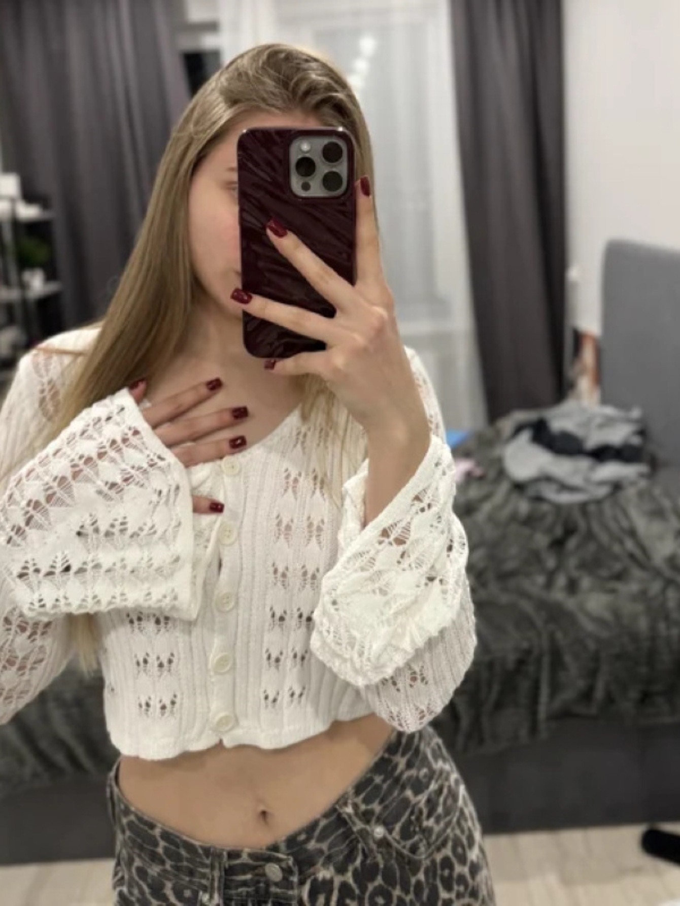 Knitwear Hollow Out Sweater Cardigan Women V-Neck Long Sleeve See Through Cropped Top Summer Knit Patchwork Cardigan Top R260311