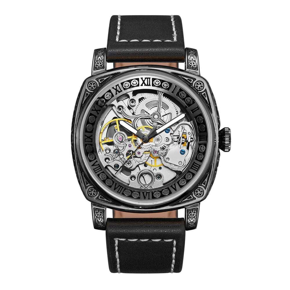 New hollowed out fashionable classic punk unisex mechanical watch
