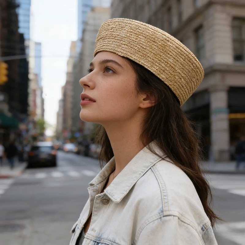 French Beret Hat Wen Straw Cap Summer Circle Woven Sun Hat Church Derby Party Hostesses lbox Hat Millinery Fascinator Base X260311
