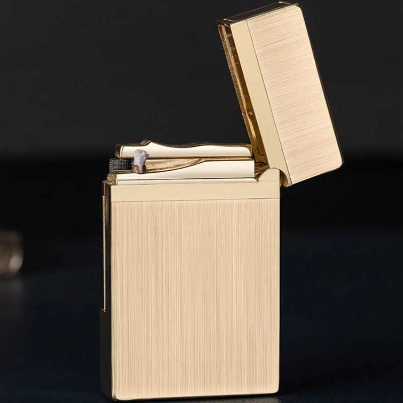 New Genuine Kerosene Loud Sound Lighter Steel Wire Drawing Gasoline Engine Smoking Pipe Lighters Gift for Men N260311