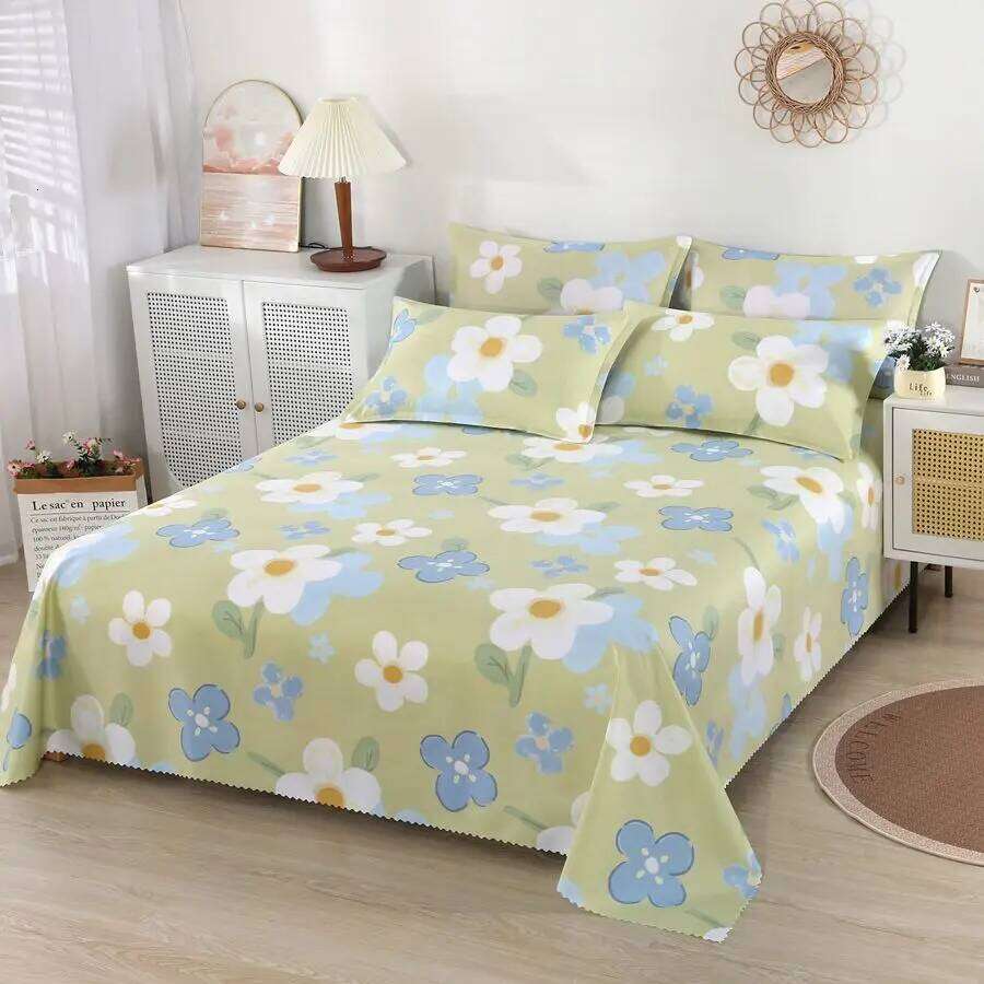 3pcs/Set Lot Home Textile with Pillowcases Cotton Material Lovers Room Bedding Flat Bed Sheet Set H260311
