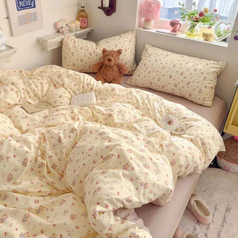 2025 new cartoon printing soft and comfortable bedding four-piece student cute cover quilt sheet dormitory 3-piece set H260311