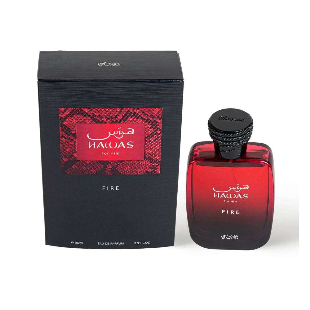 Rasasi Hawas Fire EDP 3.4oz Spicy Amber Long Lasting Cologne, Ideal Gift for Christmas & Thanksgiving Z260311