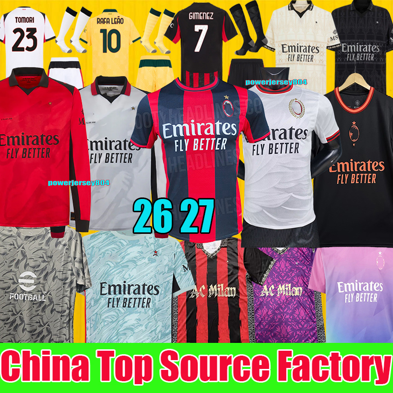 25 26 Maglia Modric MILANS Soccer Jerseys Fourth NKUNKU JASHARI Estupinan RICCI Anniversary 2025 2026 PULISIC ROMAGNOLI RAFA LEAO Football shirts uniform Gimenez