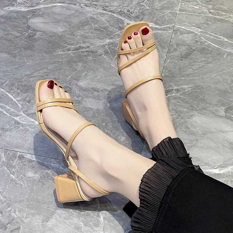Women High Heel Sandals Summer Casual Female Shoes Woman Square Heel Open Toe Ankle Strap Ladies Sandalias Wedge Shoes K260311