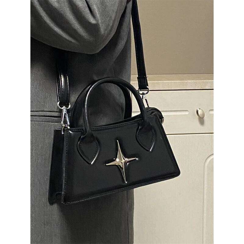 Fashion Design Star Ladies Shoulder Bag Retro Black Sweet Cool Women's Messenger Bags Simple PU Leather Female Clutch Handbags XJ260311