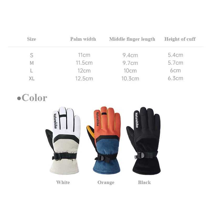 Naturehike Waterproof Five-finger Ski Gloves 2025 New Autumn And Winter Warm Outdoor Hiking Non-slip Touch Screen Gloves M260311