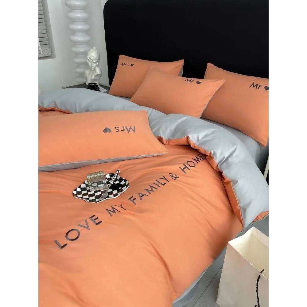 Nordic Egyptian Cotton Bedding Set King Queen Double Twin Size with Sheet Duvet Cover Pillowcases 1/2 People Bed Linens H260311 - view 5
