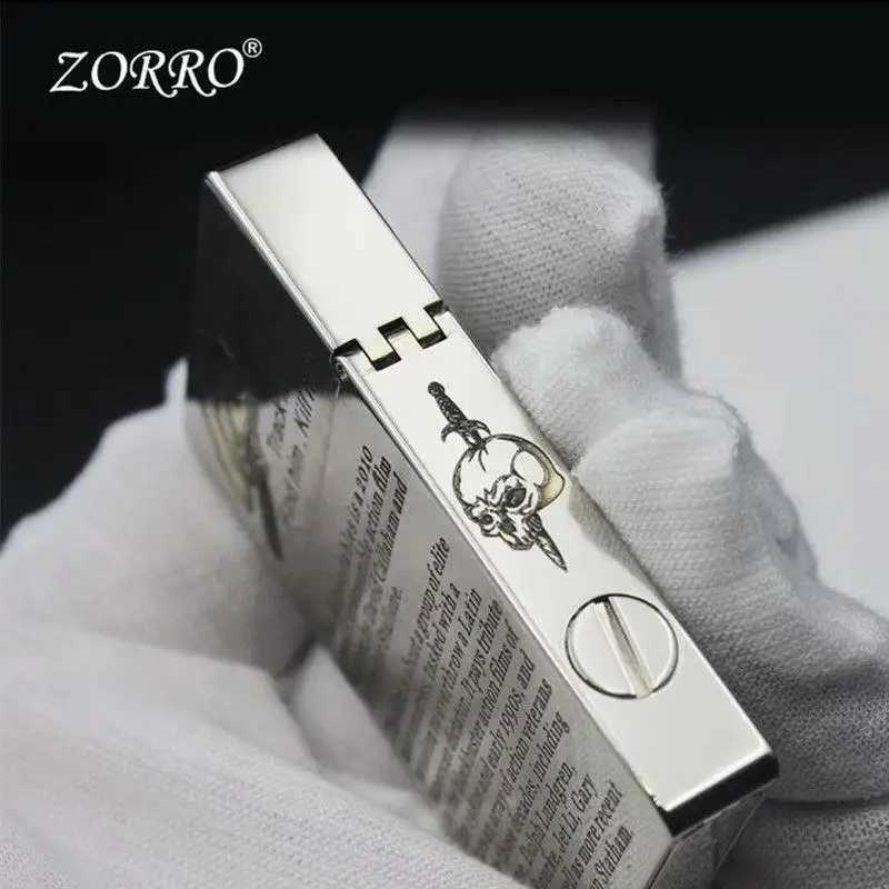 ZL8 Copper Ultra-thin Kerosene Lighter Constantine Pattern Personalized Engraving Grinding Wheel Lighter N260311
