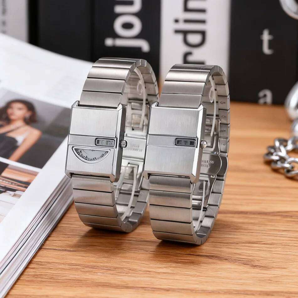 Men Sports Watch Stainless Steel Strap Trend Quartz Wristwatch Waterproof Limited Edition Model Moonphase Square Watchs