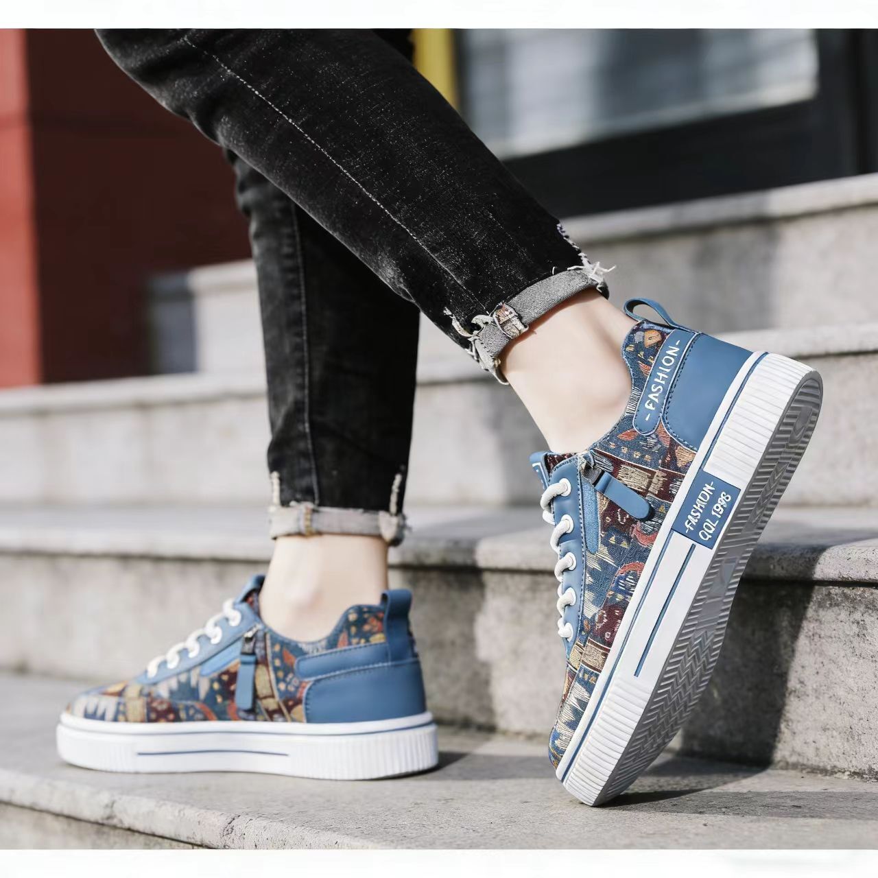 2026 Printed Canvas Men's Sport Shoes - Spring Breathable Fashion Design - Casual Sports Shoes - Men's Lightweight And Soft Sole - Casual Sh