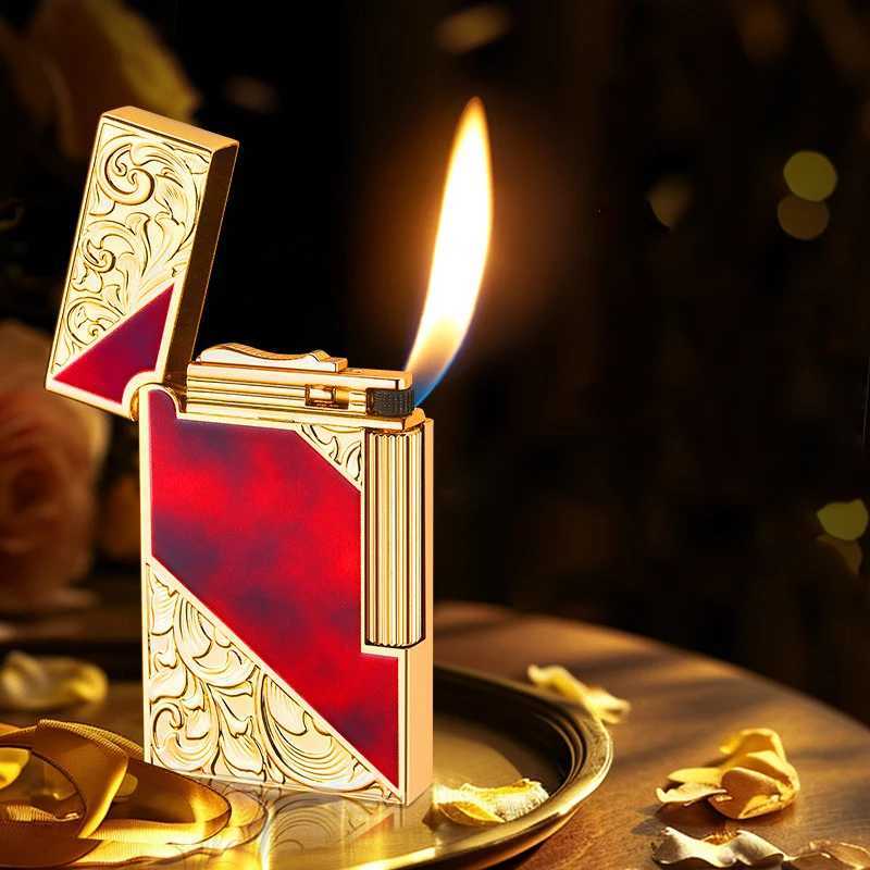2025 NEW Metal Retro Side Sliding Wheel Lighter Open Flame Cigarette Lighter Mini Butane Gas Lighters Smoking Accessories N260311