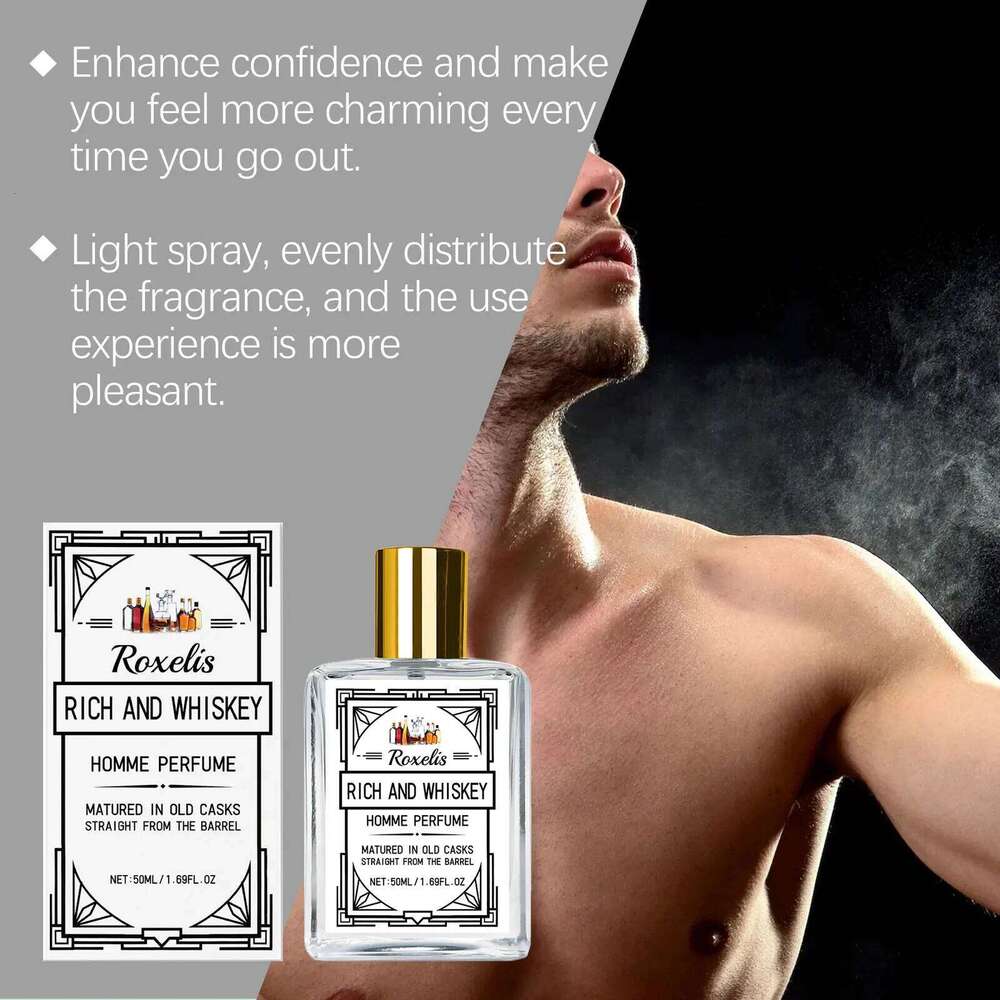 Roxelis Men's Cologne Whisky Fragrance Elegant Long Lasting Fresh Scent Mild Non Irritating Perfume for Men Grooming Essential Z260311
