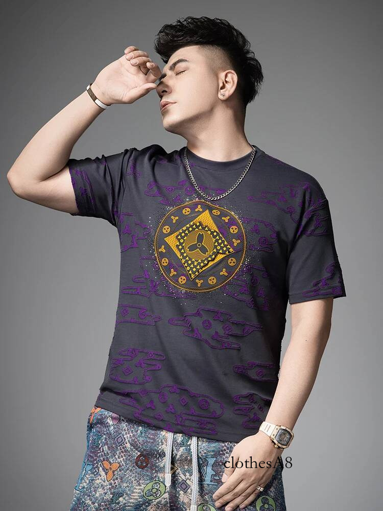Loose Fit Men's T-irt round Ne ort Sve Summer Faionable Casual irt Design Sensation Trendy Brand Cotton Polyester