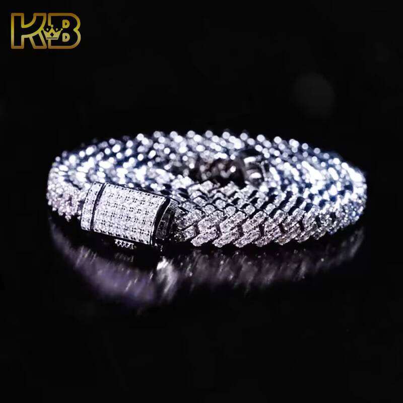 5mm Pure Sier Hiphop Moissanite Cuban Necklace for Men and Women Durable Hypoallergenic Jewelry 123