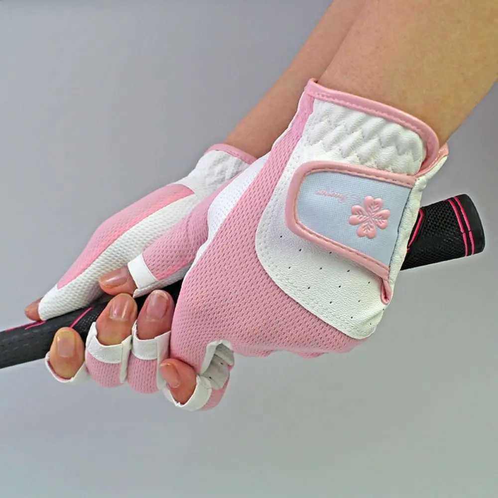 Comfortable Womens Sport Gloves Breathable Fingerless Ladies Gloves Mesh Left Right Hand Mittens Palm Protection M260311