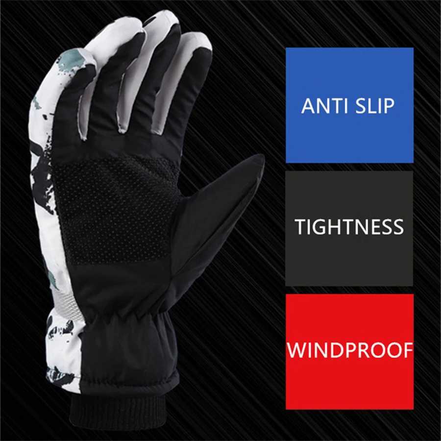 Winter Snow Ski Gloves Unisex Non-slip Touch Screen Waterproof Motorcycle Cycling Skiing Fleece Warm Sports Snowboard Glove M260311