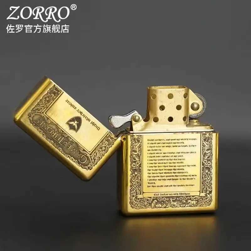 912S Heavy-duty Brass Thickening Kerosine LighterCreative Carving Lighters Mens Gifts Smoking Accessories N260311