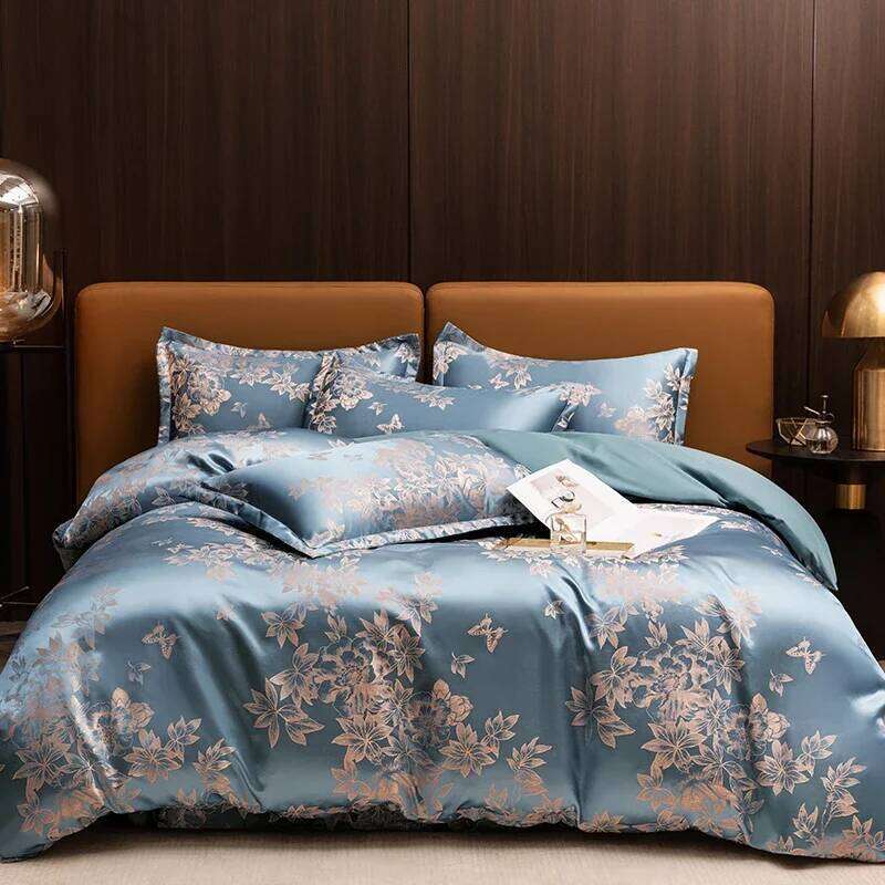 High End Jacquard European Wedding Bedding American Satin Double Duvet Cover H260311