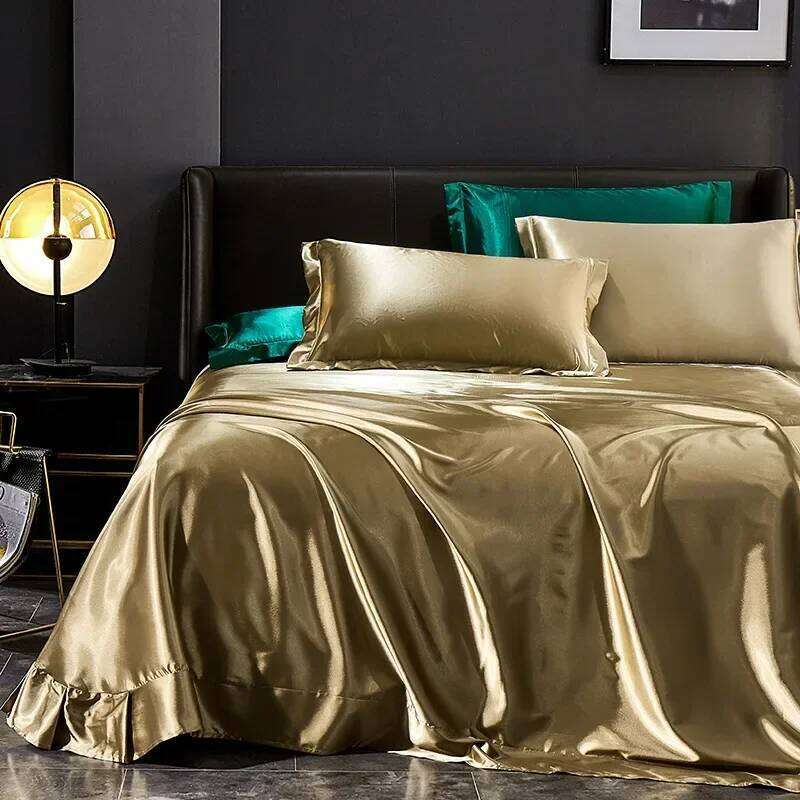 Pure 100% Silk Comforter 4pcs King Queen Size Bedding Kit Cover Linen Sets My Melody Bed Sheets H260311