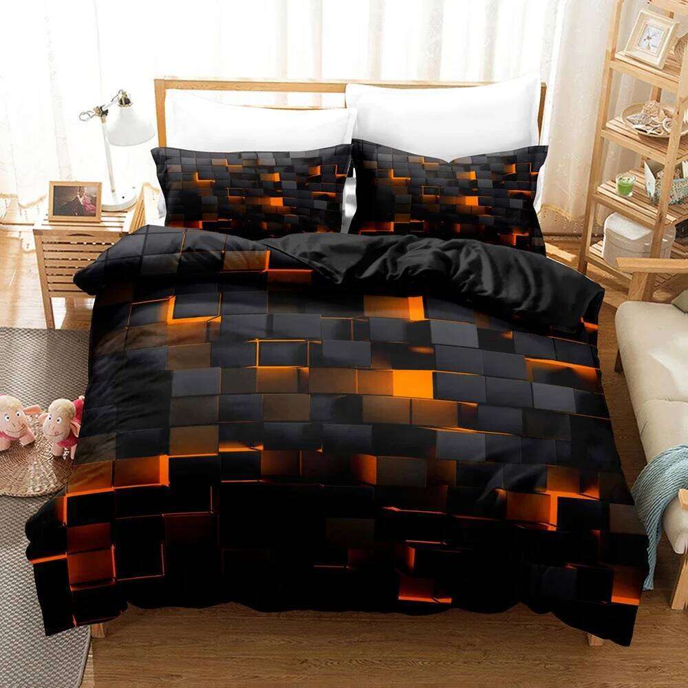 3pcs 1xDuvet + 2xPillowcase Without Core Red Grid Print Bedding Set Comfortable Duvet Cover For Bedroom H260311 - view 4