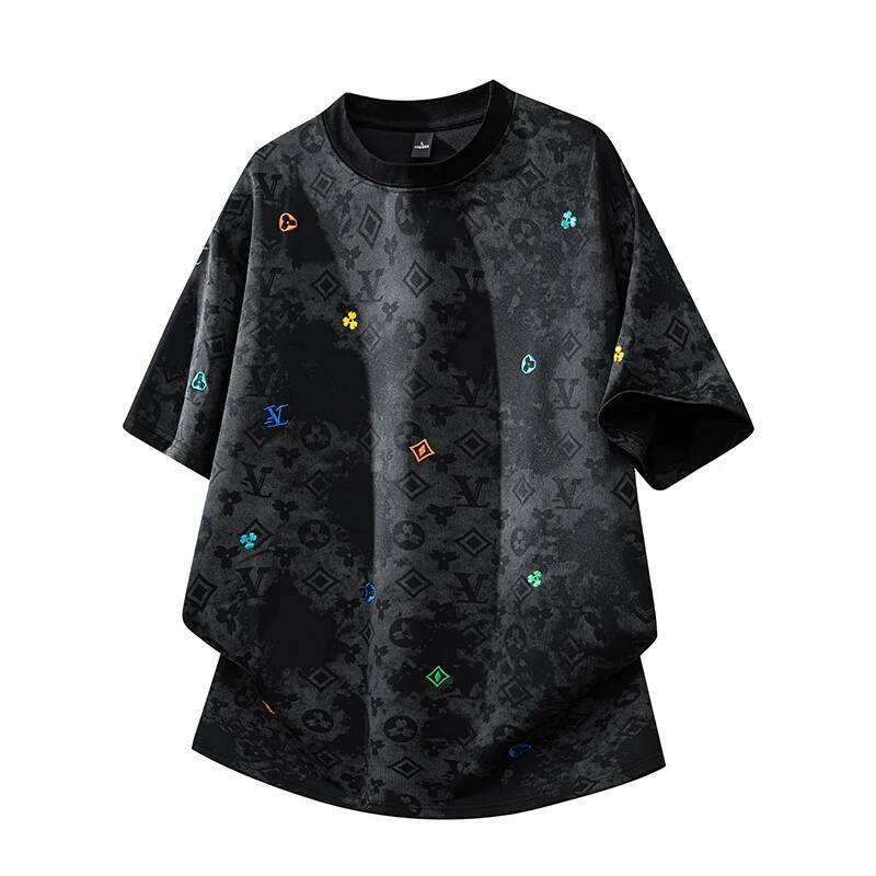 Crew Neck Short-Sleeve Daily T-Shirt Fashionable Prints Comfortable Trendy Casual Men's Sports Jacket Simple High-Quality