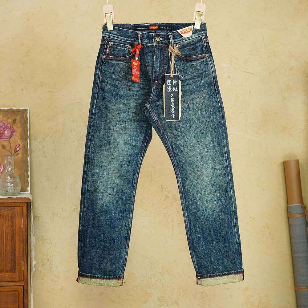 Heavyweight 19oz Selvedge Denim Jeans for Men 2025 Autumn Winter American Vintage 100% Cotton Washed Mid-Rise Straight Pants 5KM Z260225