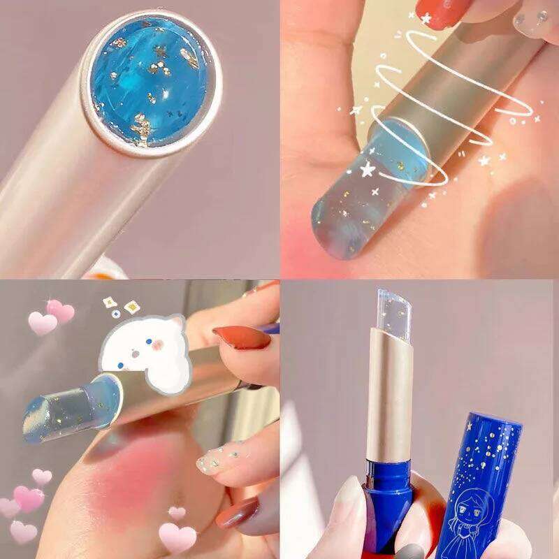 Gold Foil Shinny Balm Long Lasting Moisturizing Temperature Change Base Cream Lipstick Lip Make Up W260311