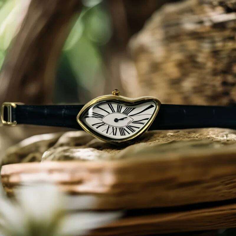 New Luxury Irregular Crash Melting Twist Watch Men's High Quality Genuine Leather Advanced Creative Design Y2K PARIS