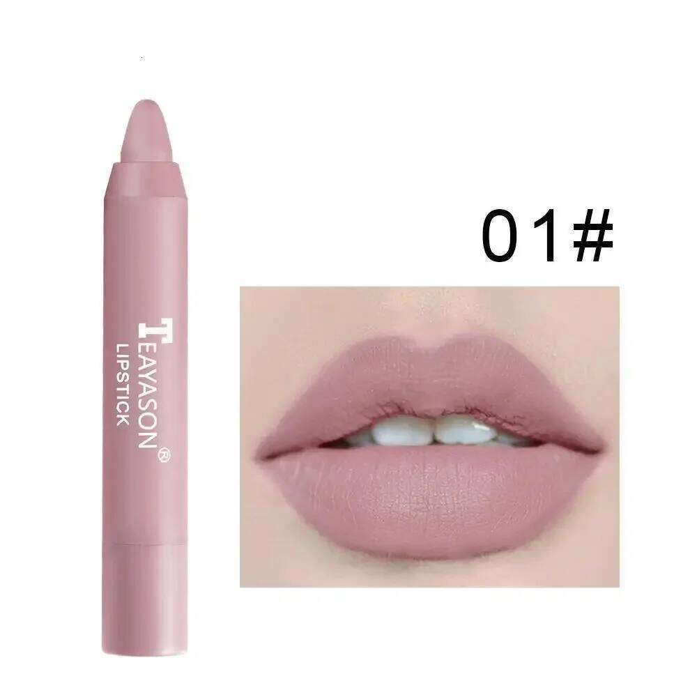 12 Color Waterproof Matte Pencil Sexy Red Contour Tint Lipstick Lasting Non-stick Cup Lipliner Pen Lips Makeup Cosmetic W260311